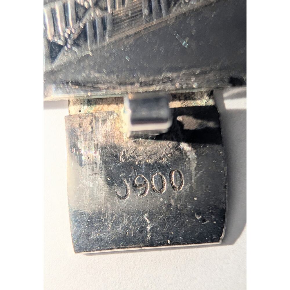 900 Fine Silver Peruvian Story Link Panel Bracelet 7.25 inches long - Picture 8 of 12